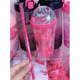 Barbie Cup With Lid & Straw. Pink & Sparkles. 600ml