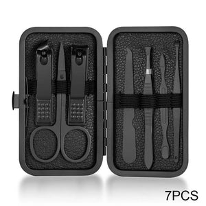 One Glide® Black Nail Clipper Set Travel Case Kit